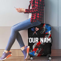 American Flag Smoke Trail Luggage Cover with Dartboard and Crossed Darts Graphic Design - Wonder Print Shop
