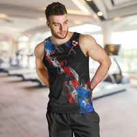 American Flag Smoke Trail Men Tank Top with Dartboard and Crossed Darts Graphic Design - Wonder Print Shop