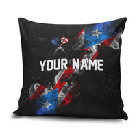 American Flag Smoke Trail Pillow Cover with Dartboard and Crossed Darts Graphic Design - Wonder Print Shop