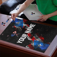 American Flag Smoke Trail Puzzle with Dartboard and Crossed Darts Graphic Design - Wonder Print Shop