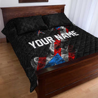 American Flag Smoke Trail Quilt Bed Set with Dartboard and Crossed Darts Graphic Design - Wonder Print Shop