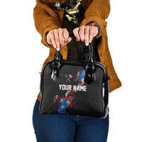 American Flag Smoke Trail Shoulder Handbag with Dartboard and Crossed Darts Graphic Design - Wonder Print Shop