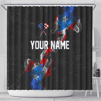 American Flag Smoke Trail Shower Curtain with Dartboard and Crossed Darts Graphic Design - Wonder Print Shop