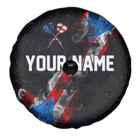American Flag Smoke Trail Spare Tire Cover with Dartboard and Crossed Darts Graphic Design - Wonder Print Shop
