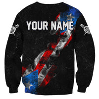 American Flag Smoke Trail Sweatshirt with Dartboard and Crossed Darts Graphic Design - Wonder Print Shop