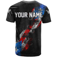 American Flag Smoke Trail T Shirt with Dartboard and Crossed Darts Graphic Design - Wonder Print Shop