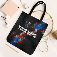 American Flag Smoke Trail Tote Bag with Dartboard and Crossed Darts Graphic Design - Wonder Print Shop