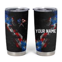 American Flag Smoke Trail Tumbler Cup with Dartboard and Crossed Darts Graphic Design - Wonder Print Shop