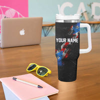 American Flag Smoke Trail Tumbler With Handle with Dartboard and Crossed Darts Graphic Design - Wonder Print Shop