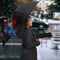American Flag Smoke Trail Umbrella with Dartboard and Crossed Darts Graphic Design - Wonder Print Shop