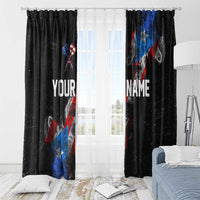 American Flag Smoke Trail Window Curtain with Dartboard and Crossed Darts Graphic Design - Wonder Print Shop