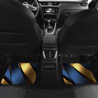 Angry Bowling Ball and Pins Car Mats with Blue and Gold Metallic Stripe Graphic Design - Wonder Print Shop