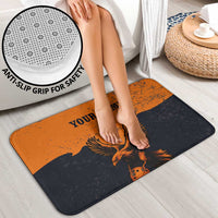 Flying Eagle Carrying Bowling Ball Bathroom Set with Grunge Orange and Black Splatter Design - Wonder Print Shop