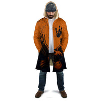 Flying Eagle Carrying Bowling Ball Cloak with Grunge Orange and Black Splatter Design - Wonder Print Shop