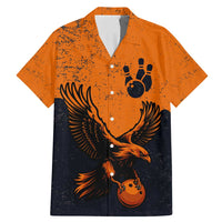 Flying Eagle Carrying Bowling Ball Family Matching Mermaid Dress and Hawaiian Shirt with Grunge Orange and Black Splatter Design - Wonder Print Shop