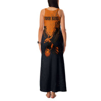 Flying Eagle Carrying Bowling Ball Family Matching Tank Maxi Dress and Hawaiian Shirt with Grunge Orange and Black Splatter Design - Wonder Print Shop
