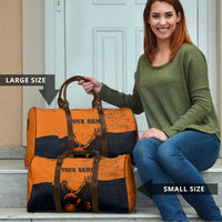 Flying Eagle Carrying Bowling Ball Travel Bag with Grunge Orange and Black Splatter Design - Wonder Print Shop