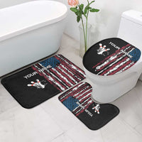 Distressed American Flag Bathroom Set with Bowling Pins and Ball Vertical Stripe Design - Wonder Print Shop