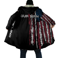 Distressed American Flag Cloak with Bowling Pins and Ball Vertical Stripe Design - Wonder Print Shop
