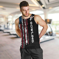Distressed American Flag Men Tank Top with Bowling Pins and Ball Vertical Stripe Design - Wonder Print Shop