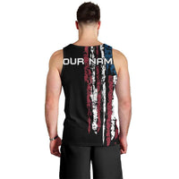 Distressed American Flag Men Tank Top with Bowling Pins and Ball Vertical Stripe Design - Wonder Print Shop