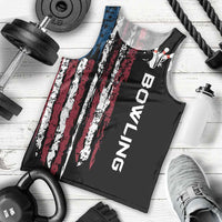 Distressed American Flag Men Tank Top with Bowling Pins and Ball Vertical Stripe Design - Wonder Print Shop