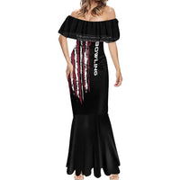 Distressed American Flag Mermaid Dress with Bowling Pins and Ball Vertical Stripe Design - Wonder Print Shop