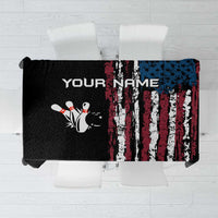 Distressed American Flag Tablecloth with Bowling Pins and Ball Vertical Stripe Design - Wonder Print Shop