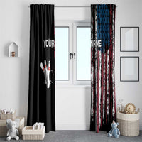 Distressed American Flag Window Curtain with Bowling Pins and Ball Vertical Stripe Design - Wonder Print Shop