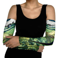 Catfish and Underwater Scene Design Arm Sleeves with Forest Background and Fishing Theme Elements - Wonder Print Shop