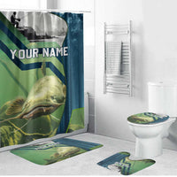 Catfish and Underwater Scene Design Bathroom Set with Forest Background and Fishing Theme Elements - Wonder Print Shop