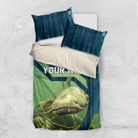 Catfish and Underwater Scene Design Bedding Set with Forest Background and Fishing Theme Elements - Wonder Print Shop
