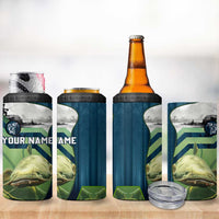 Catfish and Underwater Scene Design 4 in 1 Can Cooler Tumbler with Forest Background and Fishing Theme Elements - Wonder Print Shop