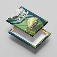 Catfish and Underwater Scene Design Canvas Wall Art with Forest Background and Fishing Theme Elements - Wonder Print Shop
