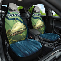 Catfish and Underwater Scene Design Car Seat Cover with Forest Background and Fishing Theme Elements - Wonder Print Shop