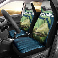 Catfish and Underwater Scene Design Car Seat Cover with Forest Background and Fishing Theme Elements - Wonder Print Shop