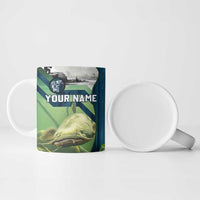 Catfish and Underwater Scene Design Ceramic Mug with Forest Background and Fishing Theme Elements - Wonder Print Shop