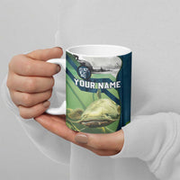 Catfish and Underwater Scene Design Ceramic Mug with Forest Background and Fishing Theme Elements - Wonder Print Shop