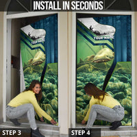 Catfish and Underwater Scene Design Door Cover with Forest Background and Fishing Theme Elements - Wonder Print Shop