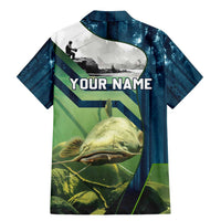 Catfish and Underwater Scene Design Family Matching Mermaid Dress and Hawaiian Shirt with Forest Background and Fishing Theme Elements - Wonder Print Shop