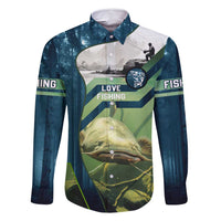 Catfish and Underwater Scene Design Family Matching Mermaid Dress and Hawaiian Shirt with Forest Background and Fishing Theme Elements - Wonder Print Shop