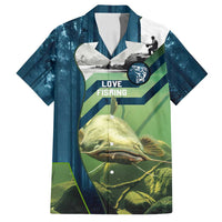 Catfish and Underwater Scene Design Family Matching Puletasi and Hawaiian Shirt with Forest Background and Fishing Theme Elements - Wonder Print Shop