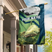 Catfish and Underwater Scene Design Garden Flag with Forest Background and Fishing Theme Elements - Wonder Print Shop