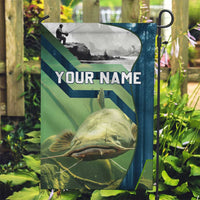 Catfish and Underwater Scene Design Garden Flag with Forest Background and Fishing Theme Elements - Wonder Print Shop