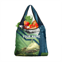 Catfish and Underwater Scene Design Grocery Bag with Forest Background and Fishing Theme Elements - Wonder Print Shop
