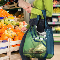 Catfish and Underwater Scene Design Grocery Bag with Forest Background and Fishing Theme Elements - Wonder Print Shop