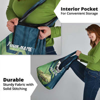 Catfish and Underwater Scene Design Grocery Bag with Forest Background and Fishing Theme Elements - Wonder Print Shop