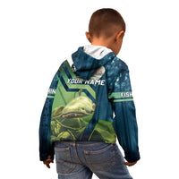 Catfish and Underwater Scene Design Kid Hoodie with Forest Background and Fishing Theme Elements - Wonder Print Shop
