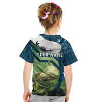 Catfish and Underwater Scene Design Kid T Shirt with Forest Background and Fishing Theme Elements - Wonder Print Shop