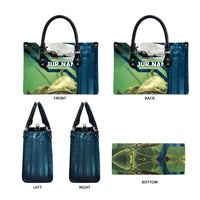 Catfish and Underwater Scene Design Leather Bag with Forest Background and Fishing Theme Elements - Wonder Print Shop